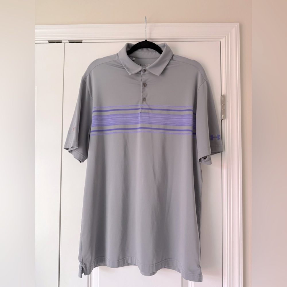 UNDER ARMOUR Streamsong Golf Resort Men’s Polo | Purple & Grey Size XL